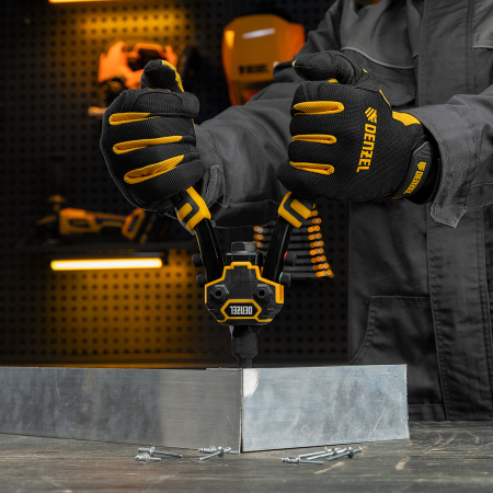 Заклепочник двуручный, заклепки 2,4-3,2-4,0-4,8-6,4 мм Denzel цена