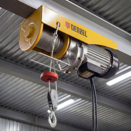 Тельфер электрический TF-1000,1 т, 1600 Вт, высота 12 м, 8 м/мин Denzel цена