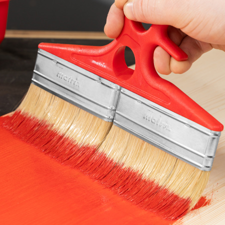 Кисть флейцевая для лаков, 200 x 12, натуральная щетина, пластиковая ручка Color line Matrix цена