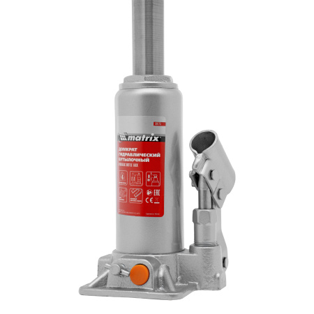 Домкрат гидравлический бутылочный, 4 т, h подъема 194-372 мм, в пластиковом кейсе Matrix цена