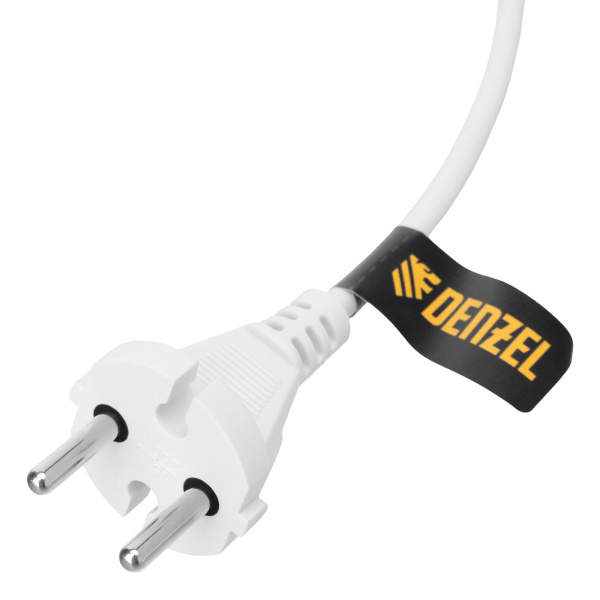 Шнур сетевой Energy Series, ПВС, 1,5 м, 2 x 1 мм, с неразборной вилкой, белый, Denzel цена