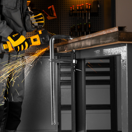 Струбцина F-образная, 120x400мм, кованая Denzel цена