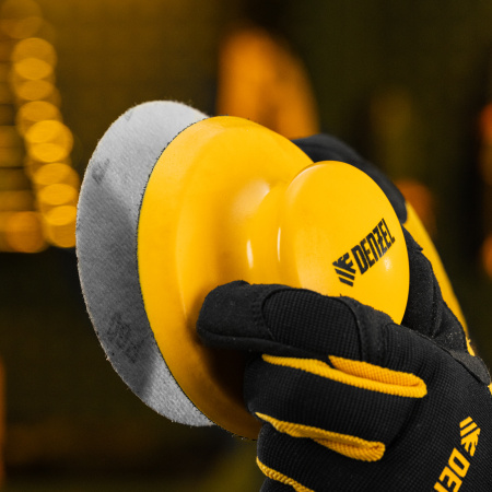 Брусок для шлифования, круглый, 125 мм, с "липучкой"// Denzel