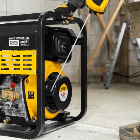 Генератор дизельный DES-55, 5,5 кВт, 230 В, 11 л, ручной стартер Denzel