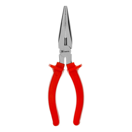 Длинногубцы прямые Econom, 180 мм, шлифованные, пластмассовые рукоятки Matrix