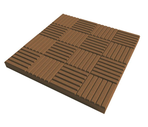 Тротуарная плитка Паркет 300х300х30 коричневая