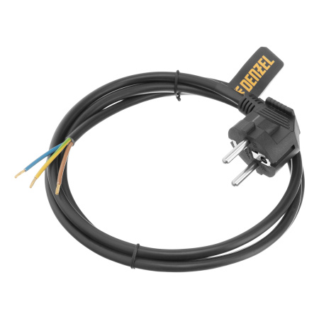 Шнур сетевой Energy Series, ПВС, 1,5 м, 3 x 1 мм, с неразборной вилкой, черный, Denzel цена