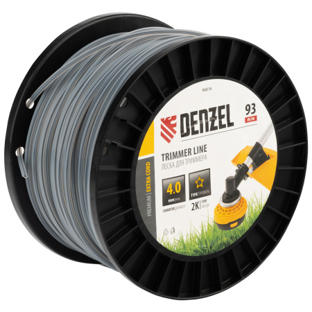Леска для триммера двухкомпонентная звезда, 4,0мм х 93м, на DIN катушке EXTRA CORD Denzel цена