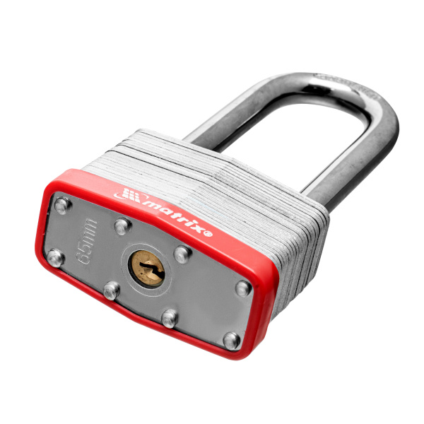 Замок навесной, 65 мм, удлиненная дужка Matrix цена