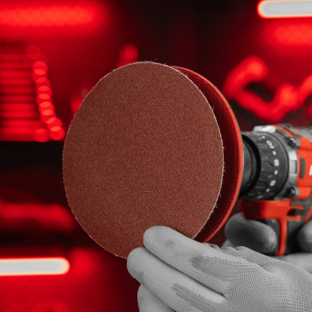 Круг абразивный на ворсовой подложке под "липучку", P 120, 125 мм, 10 шт Matrix