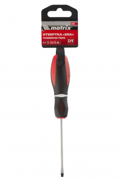 Отвертка "Era", SL3 х 75 мм, CrV, трехкомпонентная рукоятка Matrix