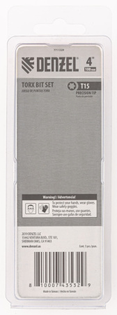 Бита T15x100 мм, 5 шт. Denzel
