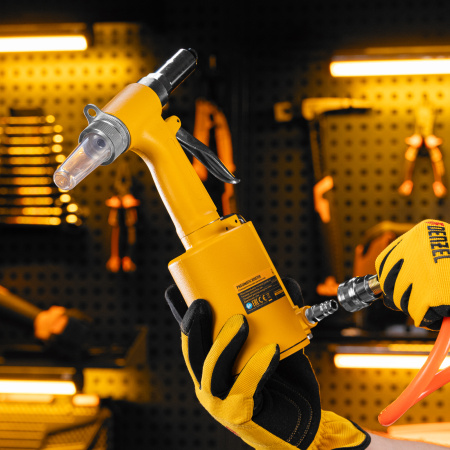 Пневматический заклепочник PR4, 2,4-4,8 мм Denzel цена