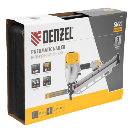 Нейлер пневматический PN2190 для гвоздей SN21 от 50 до 90 мм Denzel цена