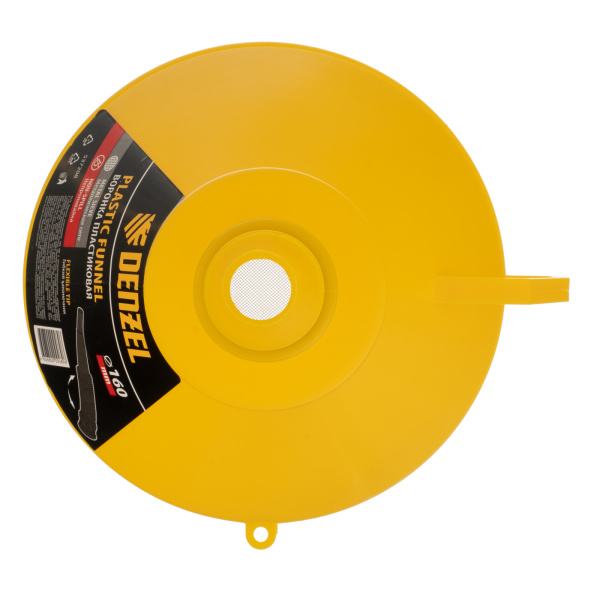 Воронка пластиковая 160 мм с металлическим ситом, непроливайкой и гибким наконечником Denzel цена