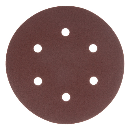 Круг абразивный на ворсовой подложке под "липучку", перфорированный, P 100, 150 мм, 5 шт Matrix