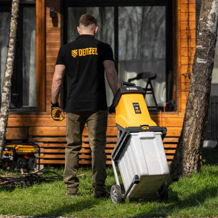 Измельчитель садовый электрический ECS-2700, 2700 Вт, 40 мм Denzel цена