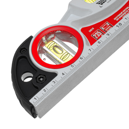 Уровень алюминиевый литой, фрезерованный, 3 глазка, две ударные площадки, 235 мм Matrix цена