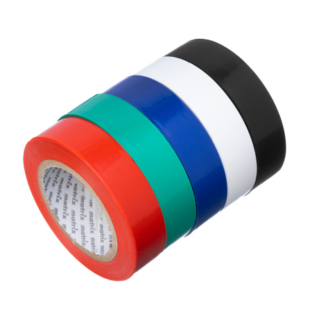 Набор изолент ПВХ цветных 15 мм х 10 м, в упаковке 5 шт, 150 мкм Matrix цена