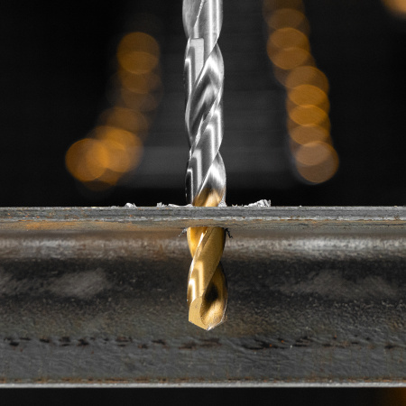 Набор сверл по металлу, 1-10 мм, Р6М5-TiN, Golden Tip, 10 шт Denzel