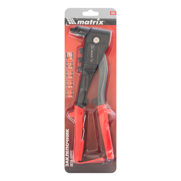 Заклепочник литой, 260 мм, заклепки 2.4-3.2-4.0-4.8 мм Matrix цена