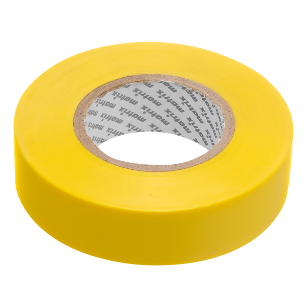 Изолента ПВХ, 19 мм х 20 м, желтая, 150 мкм Matrix цена