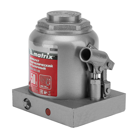 Домкрат гидравлический бутылочный, 50 т, высота подъема 240-370 мм Matrix цена