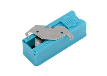 Лезвия, 19 мм, трапециевидные крючкообразные, пластиковый пенал, 12 шт Gross