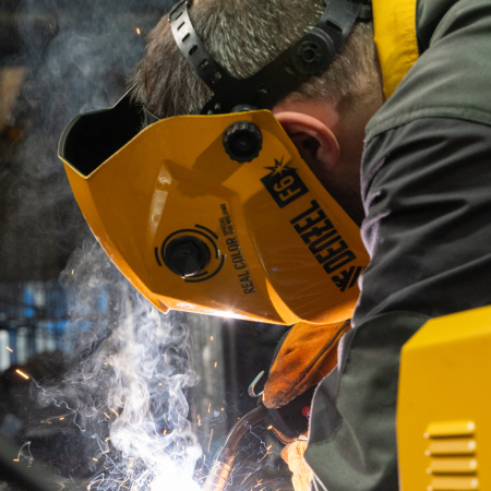 Щиток защитный лицевой (маска сварщика) F6, см. окно 93х43, Real Color, DIN4/5-8/9-13// Denzel цена