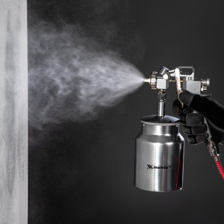 Краскораспылитель пневматический с нижним бачком V 1, 0 л, сопло D 1.2, 1.5 и 1.8 мм Matrix цена