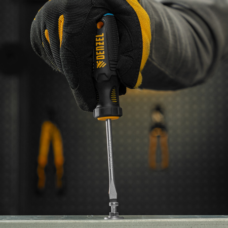 Отвертка SL5x75 мм, CrV, трехкомпонентная рукоятка Denzel