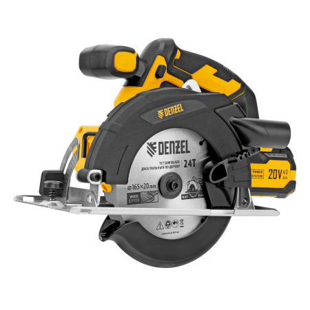 Пила циркулярная аккумуляторная CCSH-20-165, 165 мм, Li-Ion, 20 В// Denzel