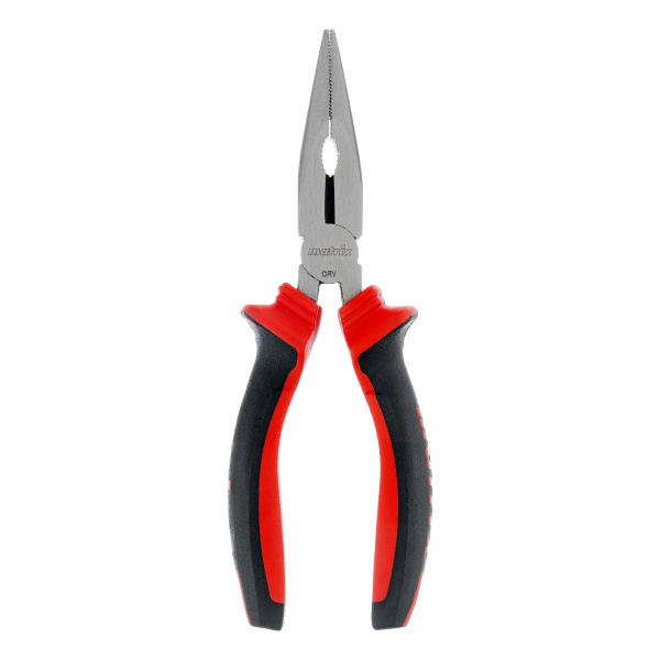 Длинногубцы прямые, 160 мм, хром-ванадий, двухкомпонентные рукоятки Matrix