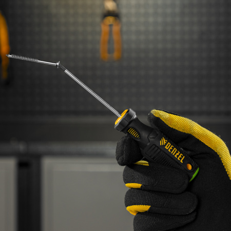 Отвертка PZ0x75 мм, CrV, трехкомпонентная рукоятка Denzel