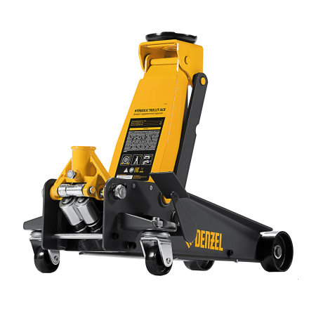 Домкрат гидравлический подкатной 3 т, с фиксатором, быстрый подъем, 135-480 мм, профессиональный Denzel цена