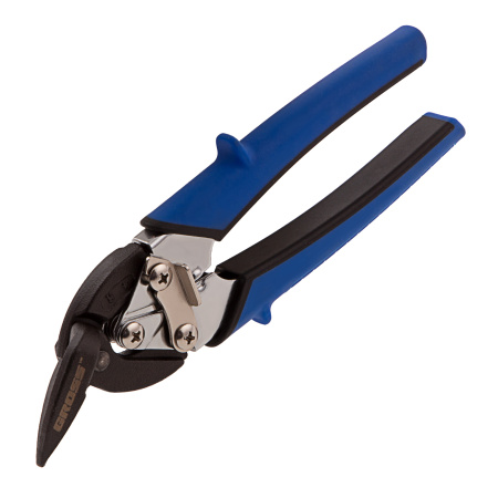 Ножницы по металлу "Piranha", 185 мм, прямой и правый рез, сталь СrM, двухкомпонентные рукоятки Gross