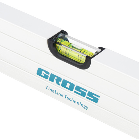 Уровень алюминиевый, 1000 мм, усиленный, рукоятки, фрезерованный, 3 глазка, магнитный Gross цена