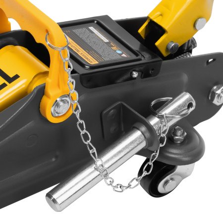 Домкрат гидравлический подкатной с фиксатором, 2,8 т, 135-385 мм Denzel цена