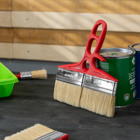 Кисть флейцевая для лаков, 200 x 12, натуральная щетина, пластиковая ручка Color line Matrix цена