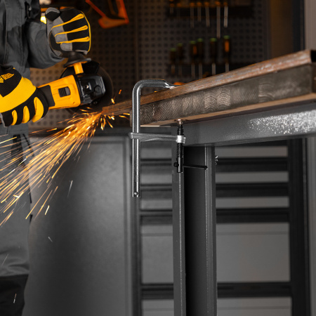 Струбцина F-образная, 80x200мм, кованая Denzel цена