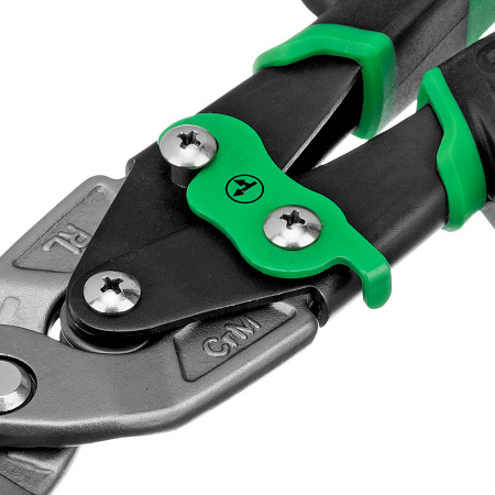 Ножницы по металлу "Piranha", 270 мм, прямой и правый проходной рез, сталь СrMo, двухкомпонентные рукоятки Gross