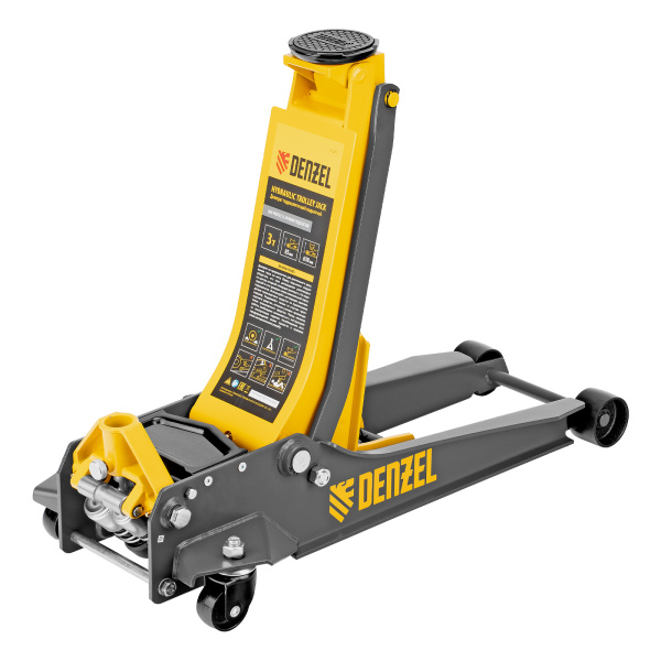 Домкрат гидравлический подкатной, 3 т, 85-610 мм, быстрый подъем, низ. подхват, проф, SUV Denzel цена