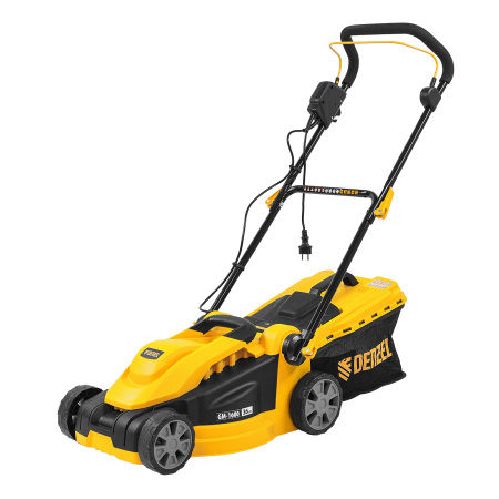 Газонокосилка электрическая GM-1600, 1600 Вт, ширина 36 см, 3 уровя, травосборник 35 л. Denzel цена