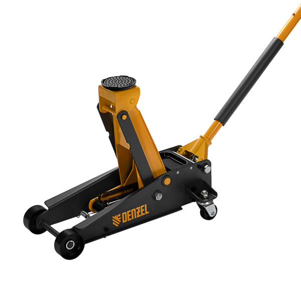 Домкрат гидравлический подкатной 3 т, с фиксатором, быстрый подъем, 135-480 мм, профессиональный Denzel цена