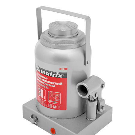 Домкрат гидравлический бутылочный, 30 т, высота подъема 260-415 мм Matrix цена