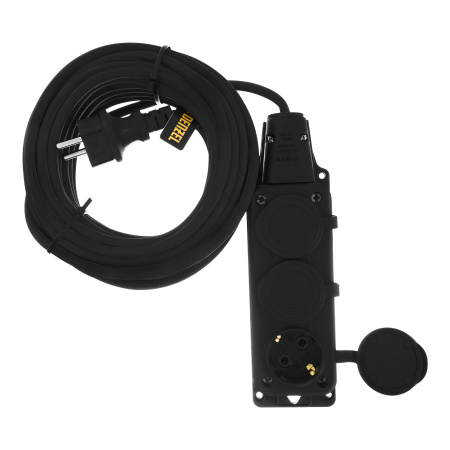 Удлинитель-шнур силовой Top Series, КГТТ, 10 м, 3 розетки, 3 x 1,5 мм Denzel цена