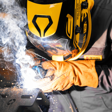 Щиток защитный лицевой (маска сварщика) F10, см. окно 100х96, Real Color, DIN 4-8/9-13 Denzel цена