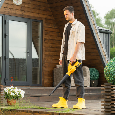 Воздуходувка аккумуляторная, AB-500, 60 м/с, 500 м3/ч, Li-Ion, 20 В Denzel цена