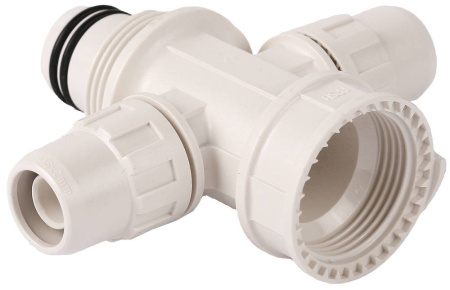 Коллектор ЗУБР ″ШиреФит″ сборный крестовой ″внутренняя резьба - штуцер с гайкой - штуцер с гайкой″, 26мм х 16мм