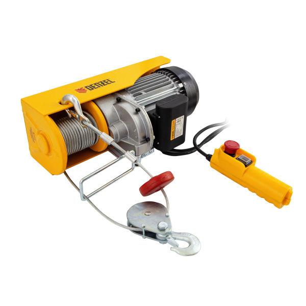 Тельфер электрический TF-1200,1.2 т, 1800 Вт, высота 12 м, 8 м/мин Denzel цена